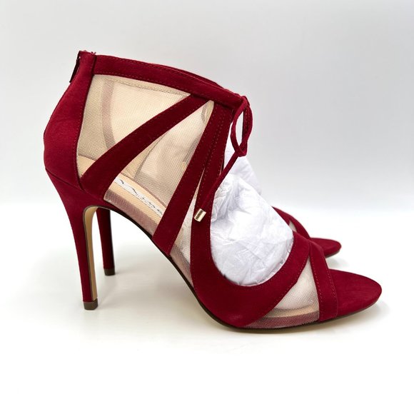 Nina Womens Size 8 Cranberry Red Strappy Stiletto Dress Sandals Heels Shoes 8M - Picture 1 of 13